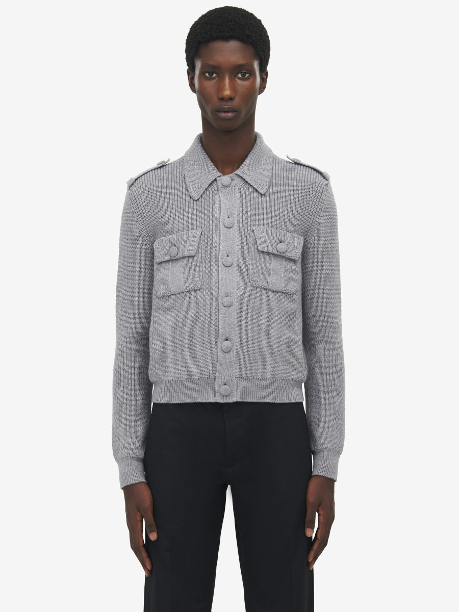 ALEXANDER MCQUEEN - Half Cardigan Stitch Military Jacket - Item 839671Q1BD81335